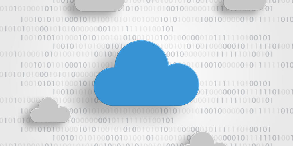 97229674 - blue and grey clouds on binary digits as background