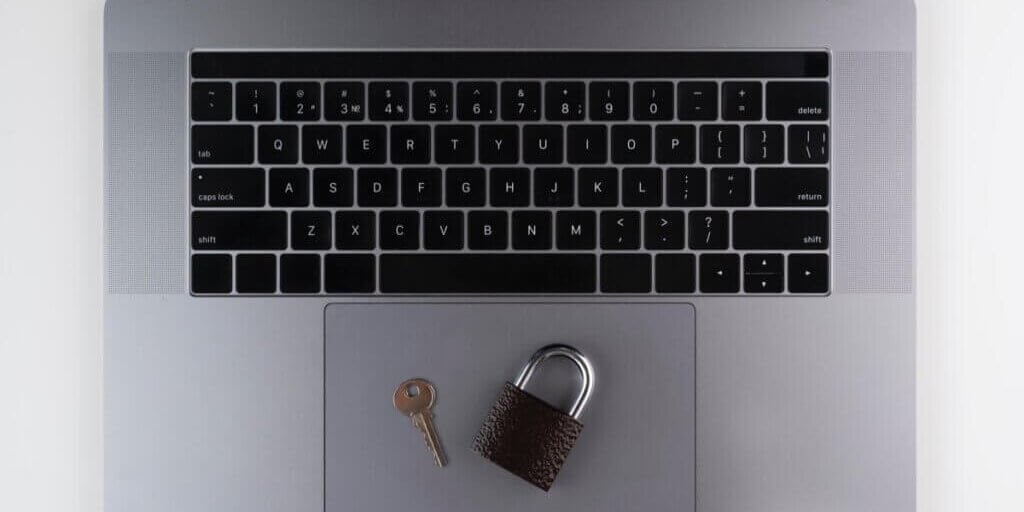 top-view-laptop-with-lock-key